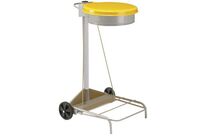 Manutan Expert - Support Sac Poubelle 110L Jaune Mobile - Tri Sélectif Intérieur - Pédale et Couvercle