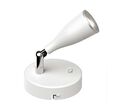 Lampe Murale 4.5W avec Interrupteur Blanc/Argent - Blanc Chaud 2300K - 3500K