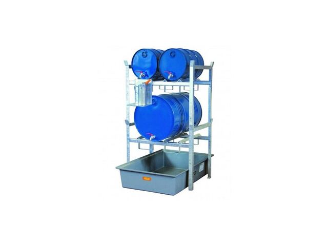 Rayonnage 400 pour 4 fûts de 60 litres ou 2 fûts de 220 litres ou 2 fûts de 60 litres et 1