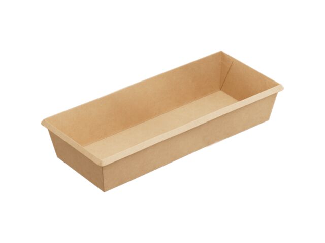 Barquette OVEN RANGE carton kraft brun CPET 700 ml 215 x 85 x 50 mm (x450) Firplast