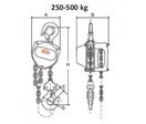 Palan manuel X-line noir - 250 à 500 kg