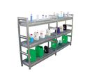 Rayonnage de rétention 300 L : étagère acier et bacs de rétention intégrés