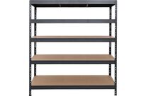 Manutan Expert - Rayonnage Léger Rapid 3 Évolution 1800x1500x450 Anthracite - 5 Tablettes Aggloméré - Charge 250kg/tablette - 10 Ans Garantie