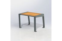 Tabouret urbain en compact stratifié Teck + acier - Léognan