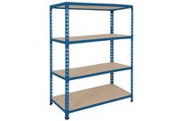 Manutan Expert - Rayonnage mi-lourd Rapid 2 - 1980x915x305mm Bleu - 4 niveaux - Charge 340kg/tablette - Montage sans outils