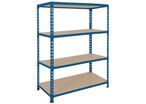 Manutan Expert - Rayonnage mi-lourd Rapid 2 - 1980x915x305mm Bleu - 4 niveaux - Charge 340kg/tablette - Montage sans outils