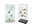 Vitrine armoire H 180 x L 80 cm socle blanc + toit verre