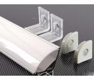 Pack de  5 - Profilé Aluminium Angle pour Bandeau LED Couvercle Blanc Opaque - 1 m
