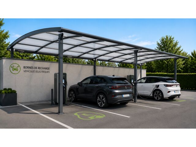 ABRI POUR BORNES DE RECHARGE DE VÉHICULES ÉLECTRIQUES OVALUX