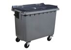 Rossignol Pro - Conteneur Korok 660L 4 roues - Gris - Ouverture Basculante - Poubelle de tri extérieur