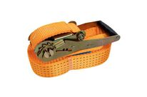 Manutan Expert - Sangle d&amp;#039;arrimage cliquet 1T 9m Orange - CMU 1000kg - Largeur 50mm - Norme EN 1295-2