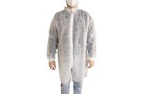 OneProtek - Blouse visiteur jetable blanche à zipper - Taille XXL - Polypropylène 25 g/m² - Protection corps mixte