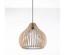 Suspension Bois Sphère pour Ampoule E27
