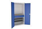 Bott - Armoire pour outillage - 2 tablettes 1 tiroir - L105xP55xH200cm Gris/Bleu - Charge 1000kg - Acier