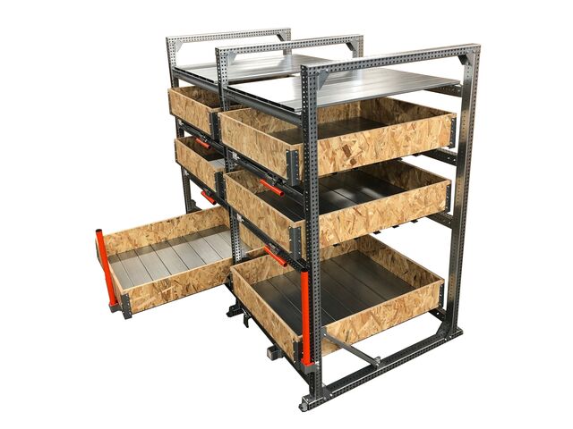 Tiroir telescopique à caisson bois