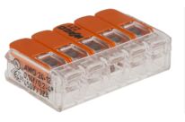 Connecteur à levier WAGO, 5 pôles Câble Cuivre 32A Polycarbonate 12AWG, 24 AWG