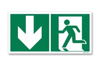 Panneau picto sortie porte gauche flèche vers le bas