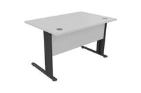 Manutan Expert - Bureau droit Hanima 120x80cm Gris Clair/Anthracite - Éco-responsable, PEFC, NF Environnement