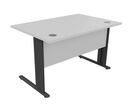 Manutan Expert - Bureau droit Hanima 120x80cm Gris Clair/Anthracite - Éco-responsable, PEFC, NF Environnement