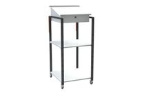 Fimm - Pupitre d'atelier mobile 2 étagères - Gris/Bleu - 52x62.5x126 cm - Poste contrôle qualité