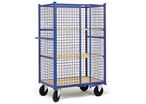 Chariot à 3 étagères grillagés avec porte