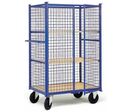 Chariot à 3 étagères grillagés avec porte