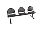 Sokoa - Banc d'accueil LISA 3 places - Acier Noir - Éco-responsable - 188cm