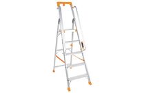 Manutan Expert - Escabeau professionnel aluminium 5 marches avec rampe - Charge max 150 kg - Hauteur d&amp;#039;accès 3.14 m - Norme EN 131