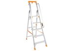 Manutan Expert - Escabeau professionnel aluminium 5 marches avec rampe - Charge max 150 kg - Hauteur d'accès 3.14 m - Norme EN 131