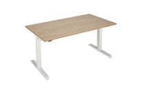 Manutan Expert - Bureau Oréa réglable en hauteur 160x80cm Chêne/Blanc - 1 moteur - Ergonomique - 10 ans garantie