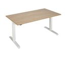 Manutan Expert - Bureau Oréa réglable en hauteur 160x80cm Chêne/Blanc - 1 moteur - Ergonomique - 10 ans garantie