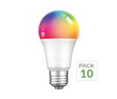 Pack de  10 - Ampoule LED Connectée Wifi E27 9W RGBW A60