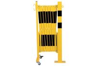 Crash Stop - Barrière de protection extensible 4m jaune/noir - Intérieur, Entrepôt - Acier, Sur roulettes