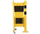 Crash Stop - Barrière de protection extensible 4m jaune/noir - Intérieur, Entrepôt - Acier, Sur roulettes