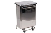 Manutan Expert - Poubelle anti-feu à pédale 70L Inox Brillant - Mobile &amp; Recyclable - Garantie 10 ans