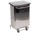 Manutan Expert - Poubelle anti-feu à pédale 70L Inox Brillant - Mobile &amp; Recyclable - Garantie 10 ans