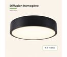 Plafonnier LED 18W 25cm Noir - Blanc Chaud 2300K - 3500K