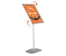 Porte-Message/Menu Cadro-Clic A2 Portrait/Paysage Alu Gris