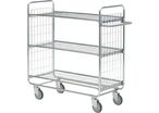 Helge Nyberg - Chariot de préparation de commandes 3 plateaux - 1200x450mm, 200 kg, roulettes caoutchouc