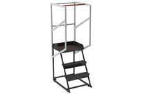 Fimm - Escabeau roulant étroit 3 marches - Acier Anthracite - Charge 150kg - Hauteur accès 2.76m - Norme EN 131