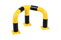 Manutan Expert - Barrière de protection d&amp;#039;angle Acier Noir/Jaune - H 350mm - Intérieur/Extérieur - Idéal Stockage