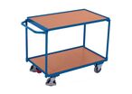 Variofit - Servante à 2 plateaux bois - 985x590mm, 250kg, 80kg/plateau, Roulettes TPE, Garantie 3 ans