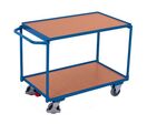 Variofit - Servante à 2 plateaux bois - 985x590mm, 250kg, 80kg/plateau, Roulettes TPE, Garantie 3 ans