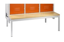 Socle Banc pour vestiaire industrie propre 3 casiers