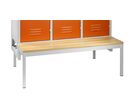 Socle Banc pour vestiaire industrie propre 3 casiers