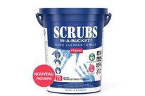 Scrubs - Lingettes Nettoyantes Mains et Outils - Seau 72 Lingettes - Bleu - Usage Industriel