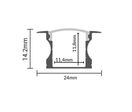 Profilé Aluminium Encastrable 2m pour Ruban LED Couvercle Blanc Opaque
