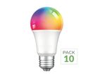 Pack de  10 - Ampoule LED Connectée Wifi E27 4.5W G45 RGBW