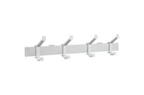 Gardelux By Hermeta - Portemanteau Mural Aluminium Gris - 4 Patères - 57 cm - Éco-responsable - 10kg Max