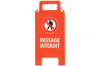 Novap - Chevalet de Signalisation Interdiction Passage - Rouge 600mm - Polypropylène Intérieur/Extérieur